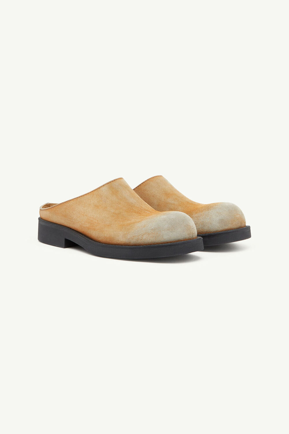Washed suede Biker mules
