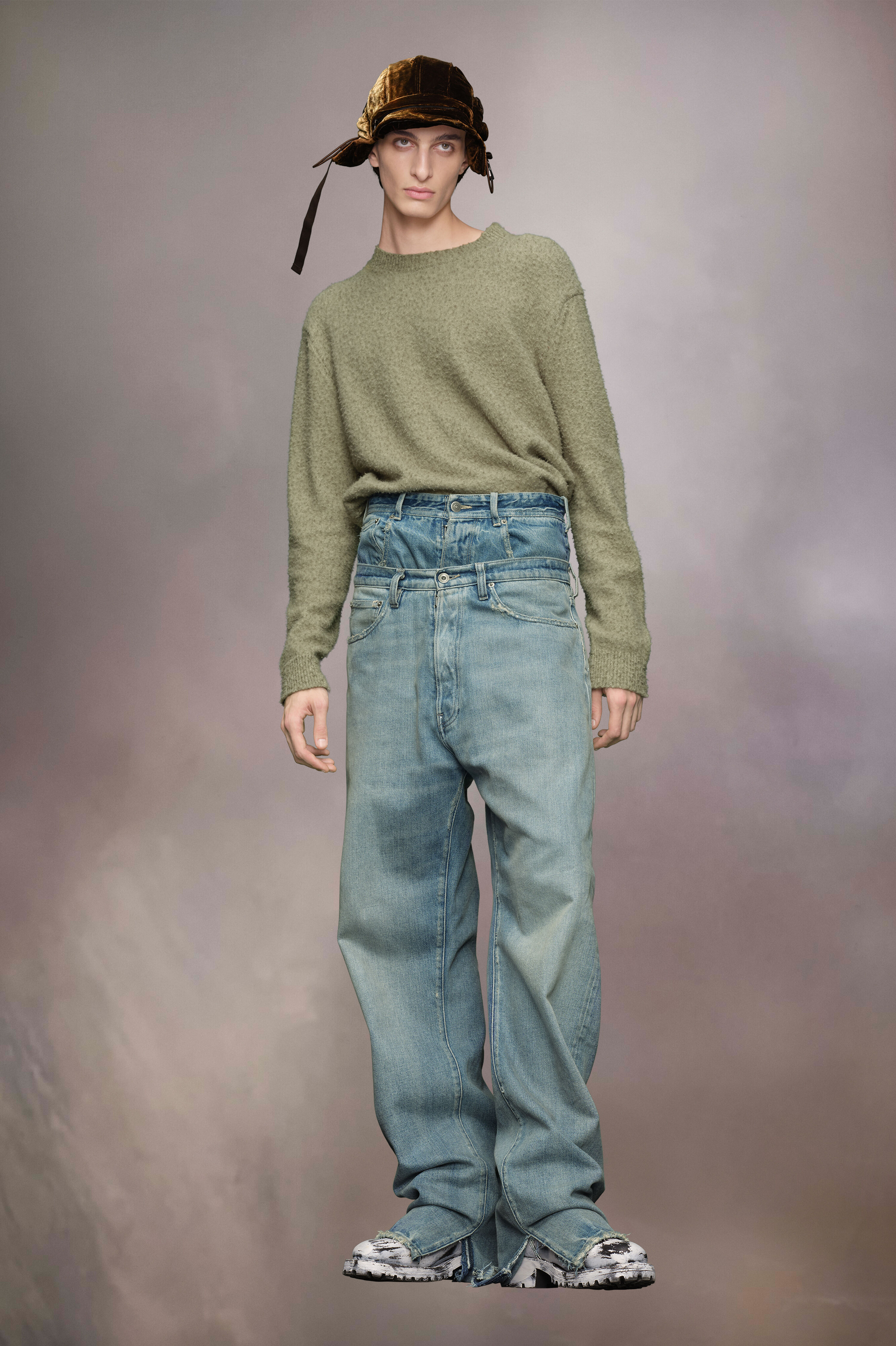 Pull en maille boulochée