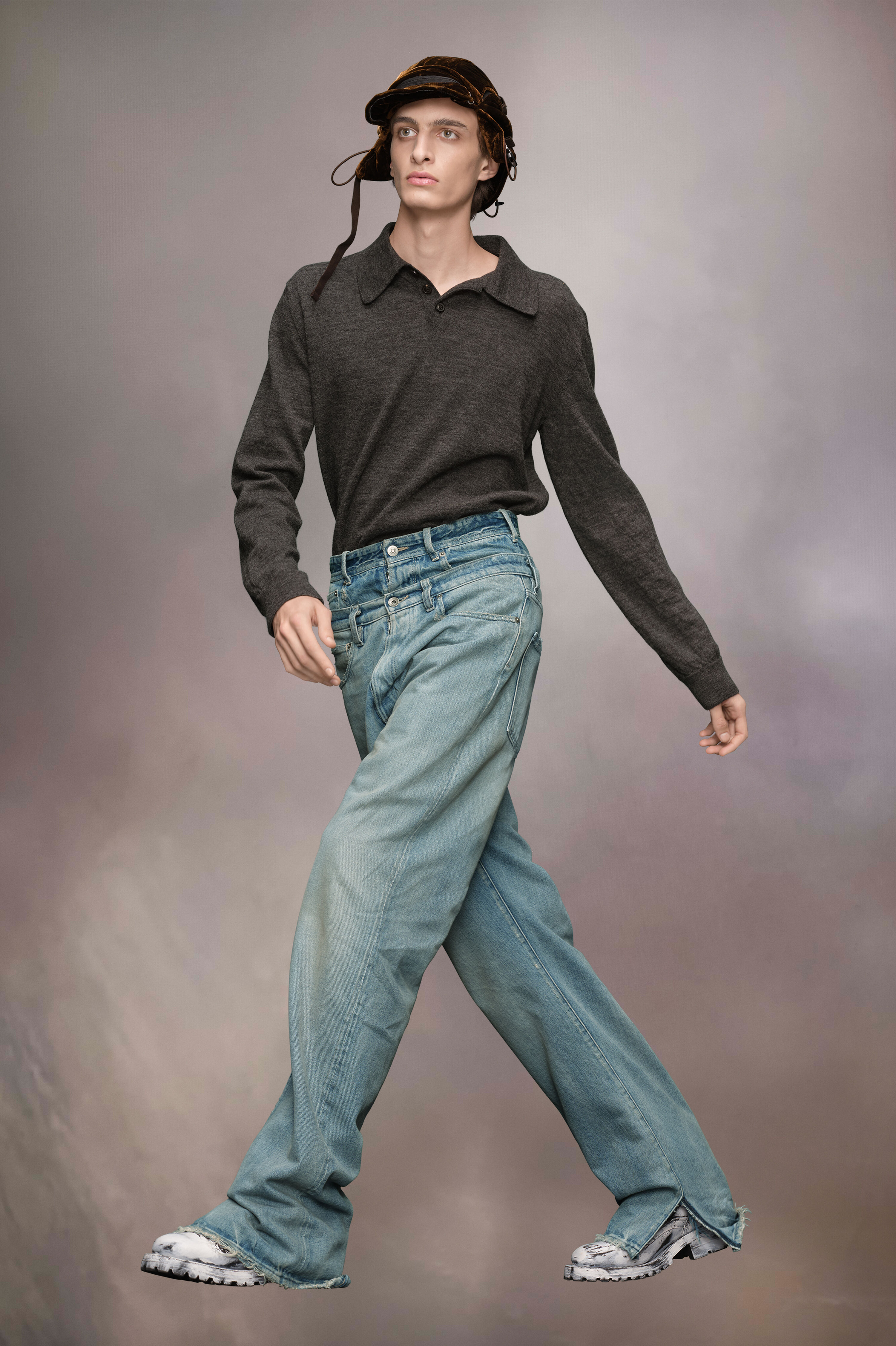 Polo en laine à coudières