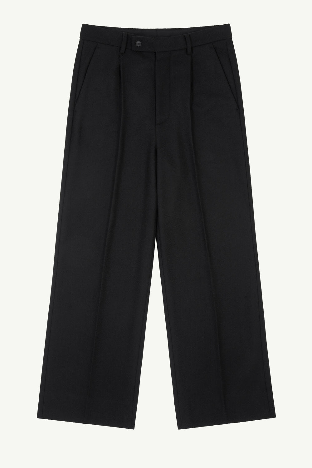 Soft flannel pleated trousers