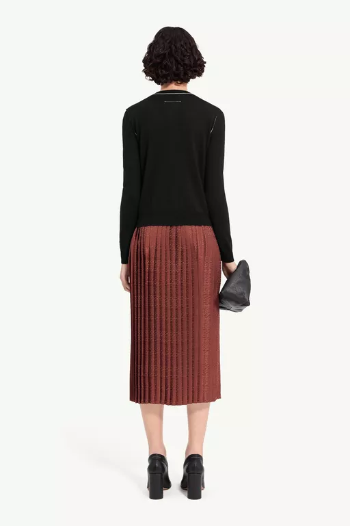 Cardigan boutonn&eacute; en laine m&eacute;lang&eacute;e - Ensemble