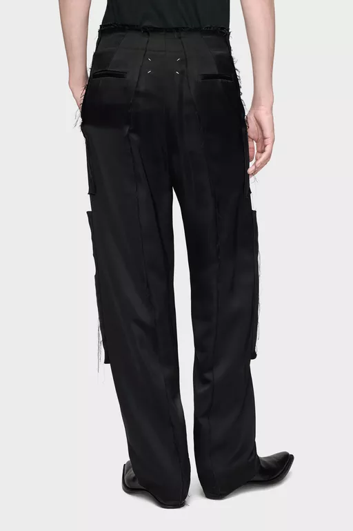 Patchwork Satin Trousers - Pants