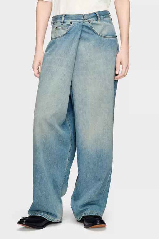 Wrap Denim Jeans - Denim