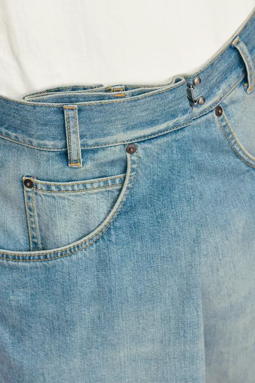 Wrap Denim Jeans - Denim