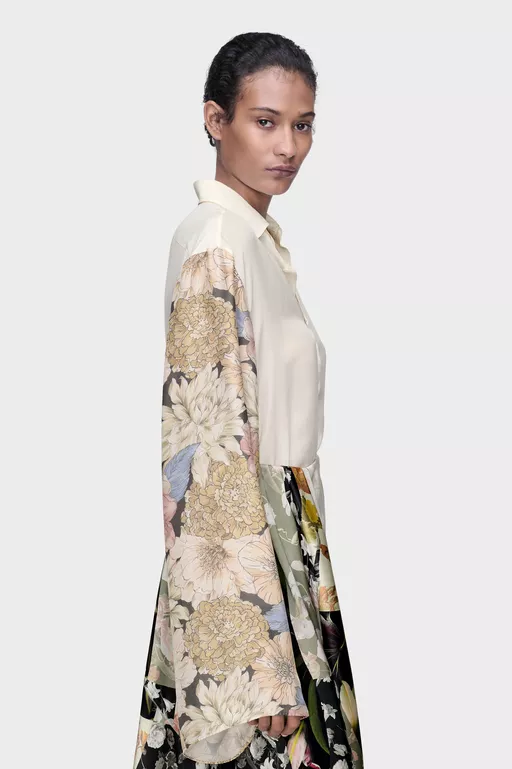 Camisa de seda con estampado floral - Camisas