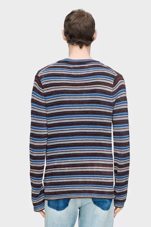 Striped Wool Cardigan - Cardigan