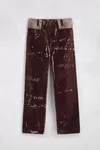 Brun Adobe - Pantalon en denim floqu&eacute;
