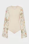 White - Floral Sleeve Body
