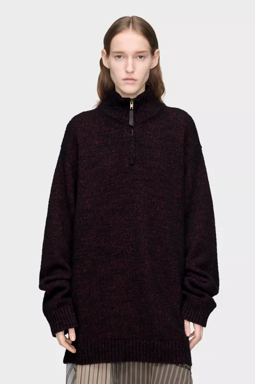 Half-Zip Knit Sweater - Crewneck