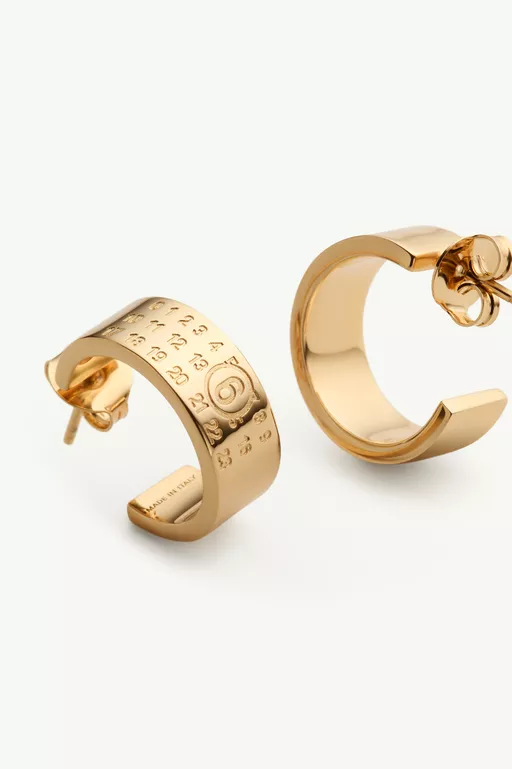 Gold numeric hoop earrings - Earrings