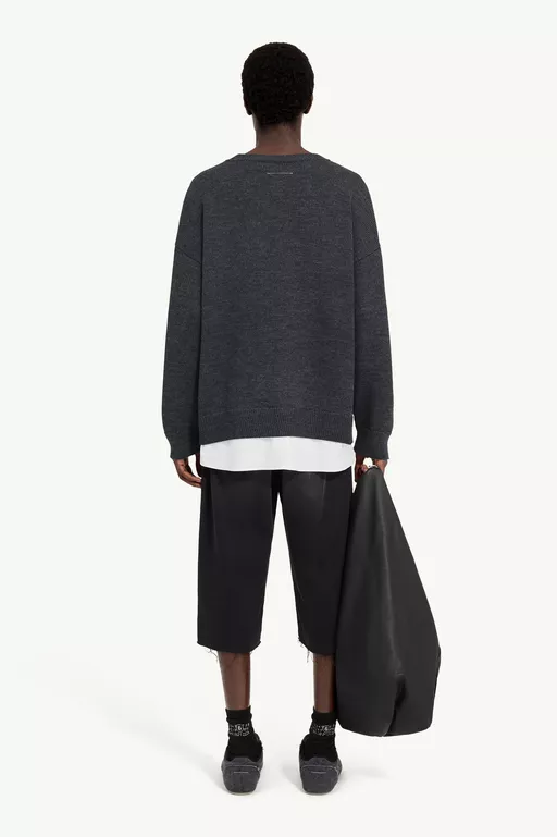 Two-in-one varsity knit sweater - Knitwear