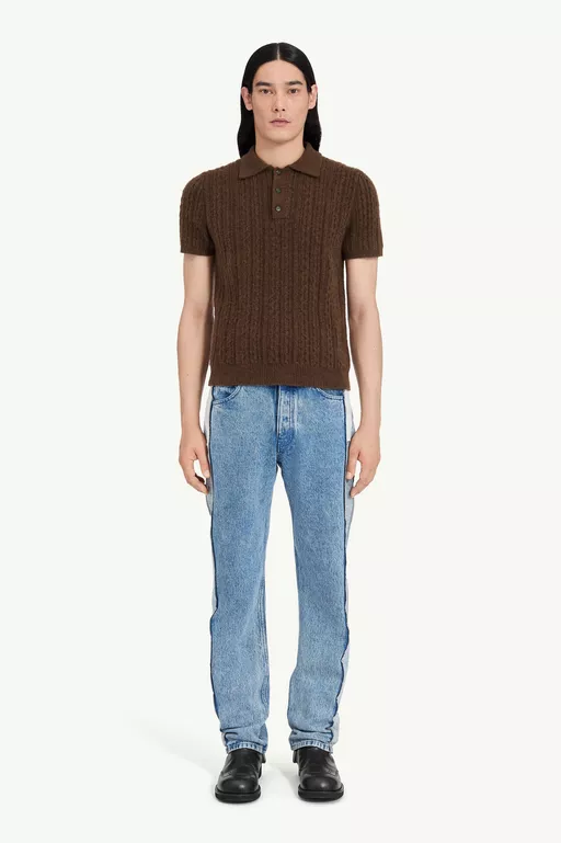 Ribbed polo shirt