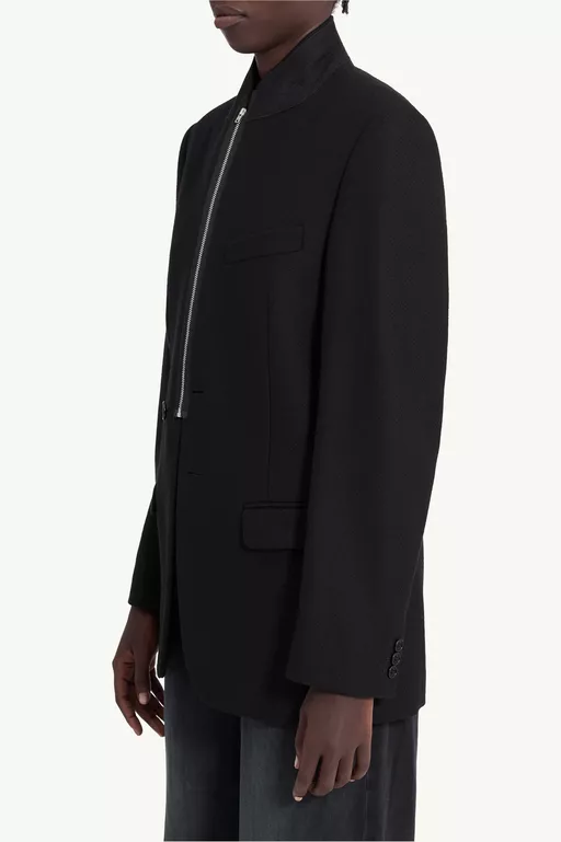 Flannel zip-front suit jacket - Jackets