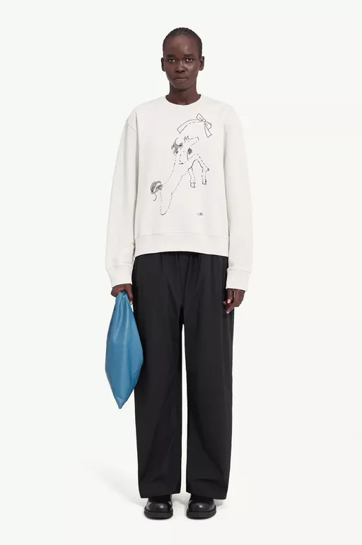 Horse print unbrushed cotton sweatshirt - Sweatshirts