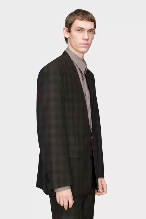 Folded Collar Wool Blazer - Jackets