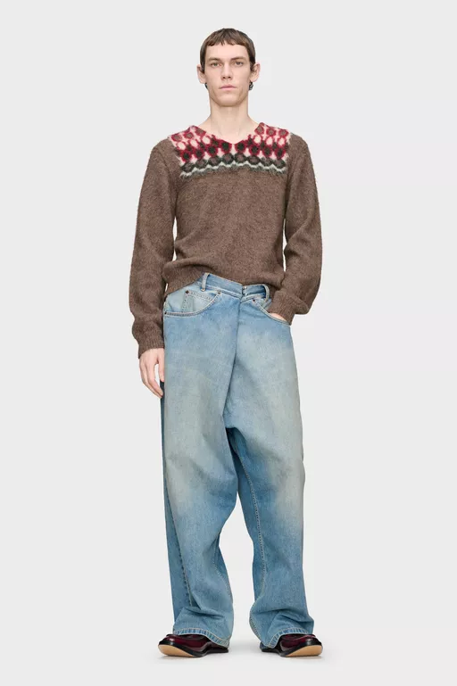 Maglione con scollo a V in lana alpaca - Completo
