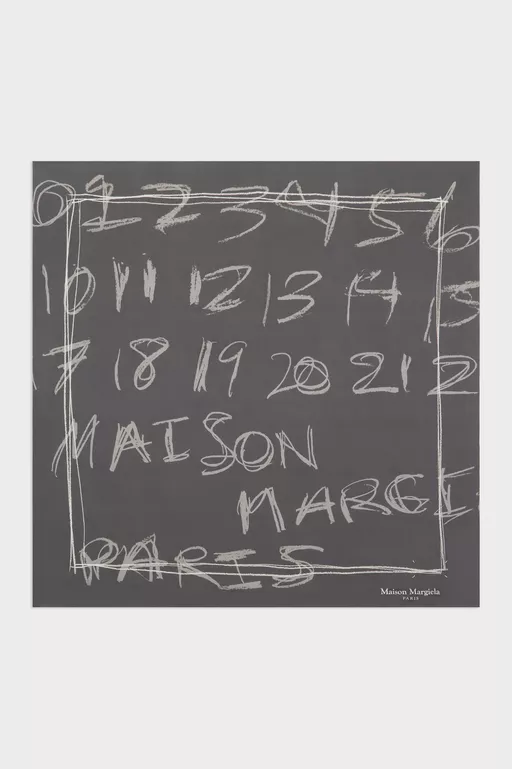 Scribbled Numerical silk foulard - Scarves