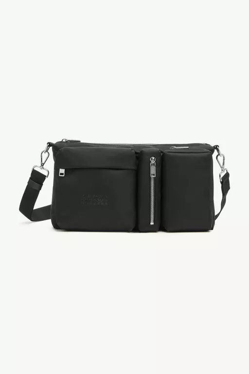 Three-Pocket Nylon Crossbody Messenger Bag - Cross body bag