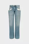 Blue jeans - Straight jeans with contrasted pockets