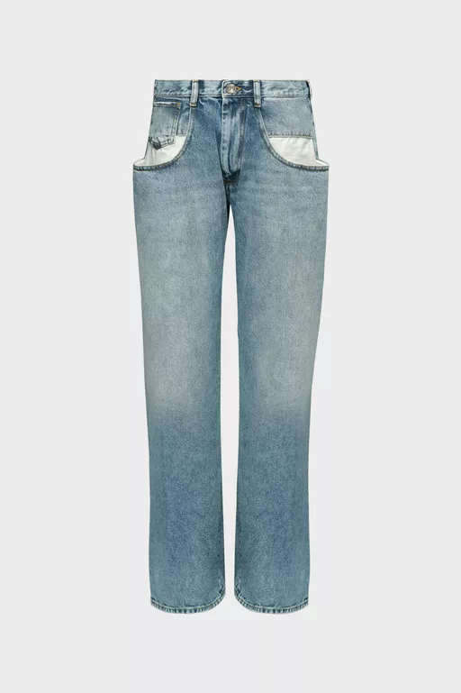 Straight jeans with contrasted pockets - Denim