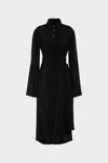 Noir - Robe chemise drap&eacute;e