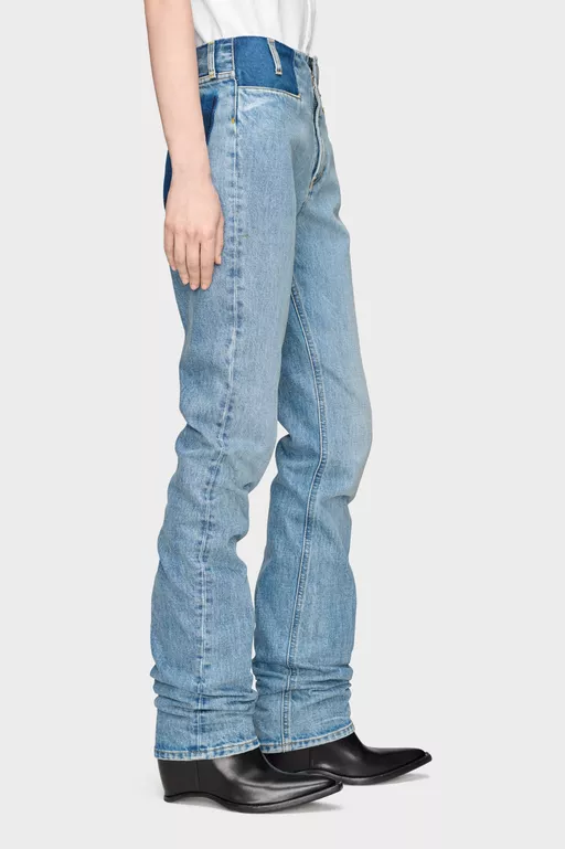 Two-Tone Denim Trousers - Pants