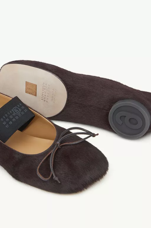 Elastische Numeric Ballerinas aus Ponyfell - Ballerinas