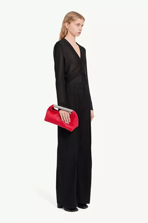Light cotton twill wide-leg trousers - Pants