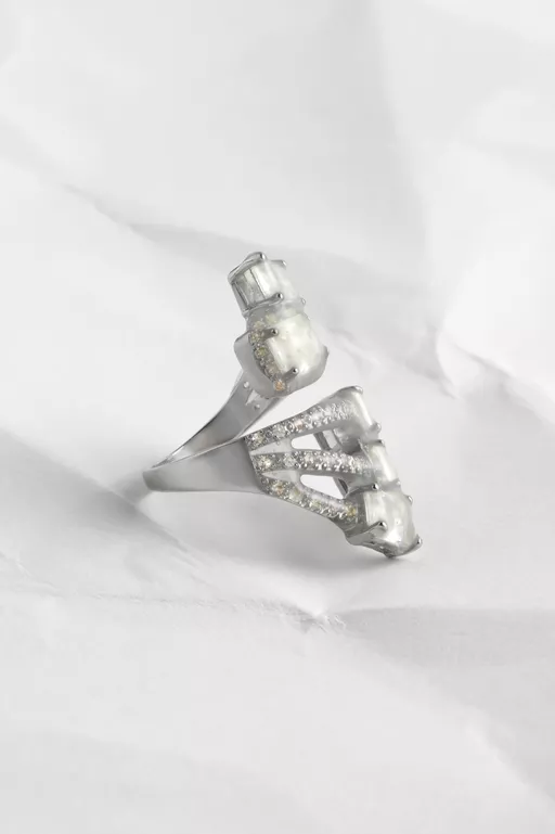 Bague strass &agrave; cire antique - Bagues