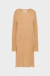 Camel - Wool Cashmere Knit Midi Dress