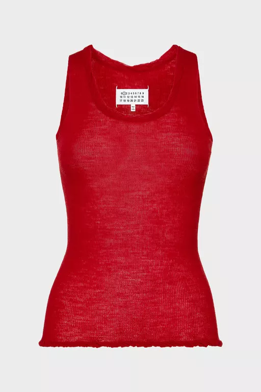 Twisted Knit Tank Top - Tops