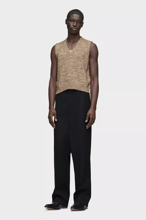 Pantaloni in lana a cavallo basso - Pantaloni
