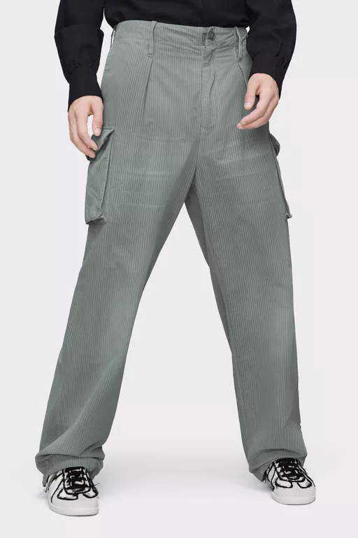 Cotton-blend cargo trousers - Pants