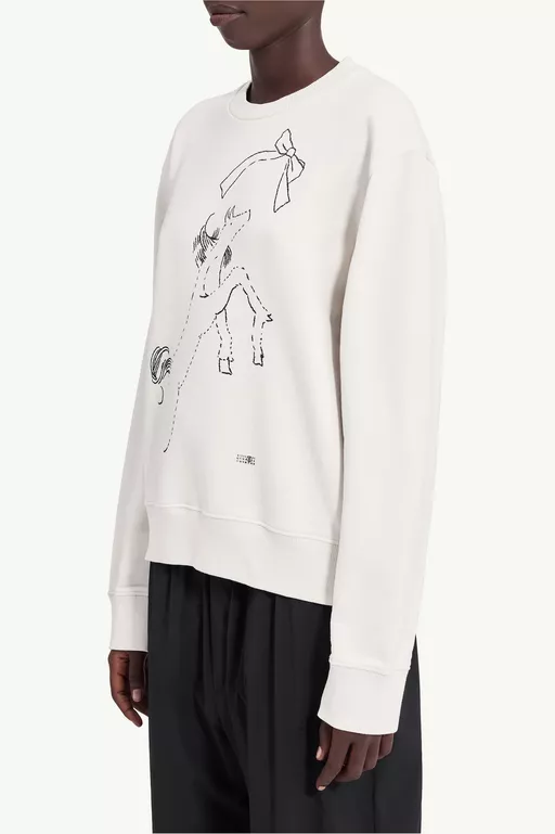 Horse print unbrushed cotton sweatshirt - Sweatshirts