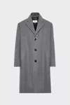 Grey - Folded Collar Wool Overcoat