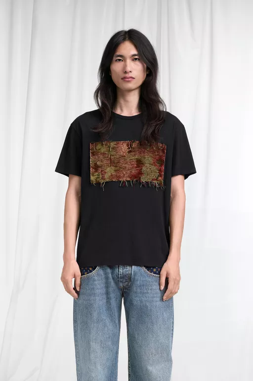 Tapestry Patch Cotton T-Shirt - T-shirts