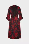 Red - Printed Midi Shirt Dress