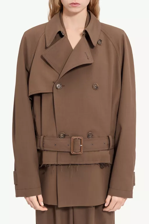Belted wool blend jacket - Jackets