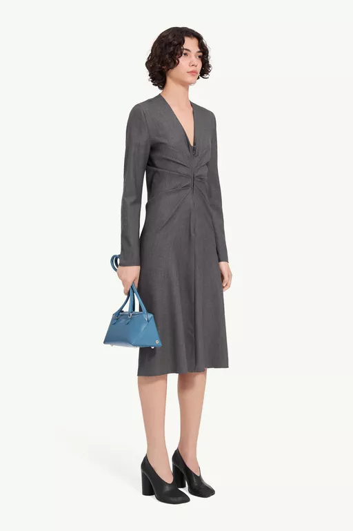 Wool cotton tailoring dress - Midi Dress