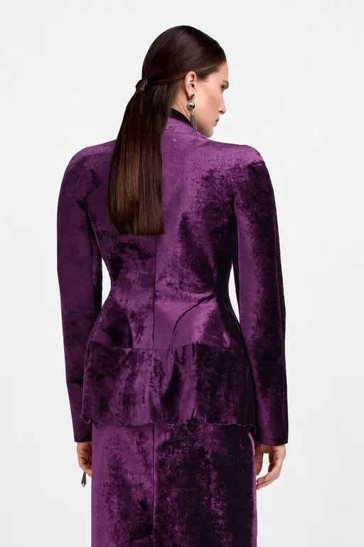 Fusion Velvet Structured Blazer - Jackets