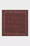 Bordeaux - Scribbled Numerical silk foulard