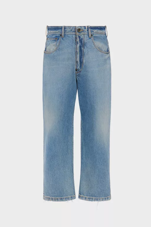 Straight-leg cropped jeans - Denim