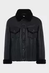 Black - Waxed shearling jacket
