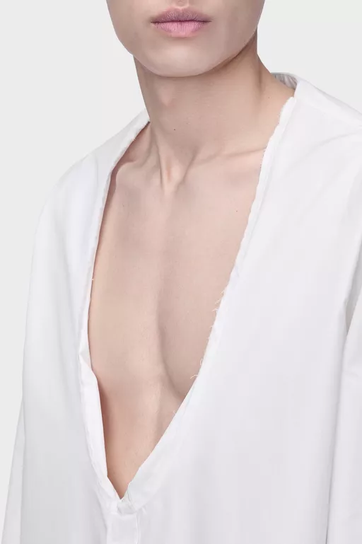 Folded Collar Cotton Shirt - Shirts