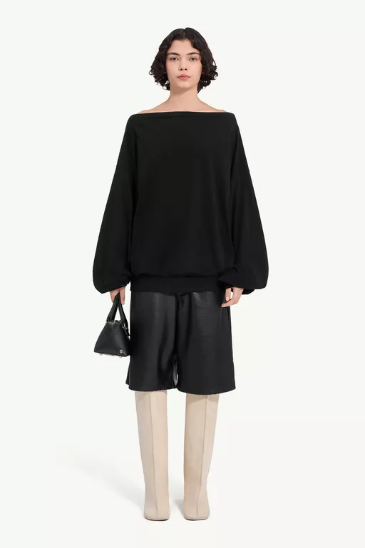 Long-sleeved asymmetric top - Tops