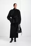 Black - Draped Trench Jacket