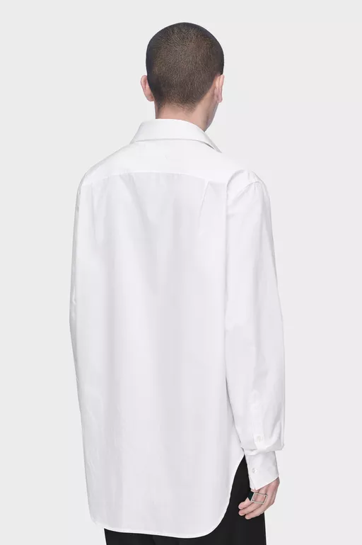 Folded Collar Cotton Shirt - Shirts