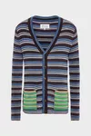 Nebbia - Cardigan in lana a righe