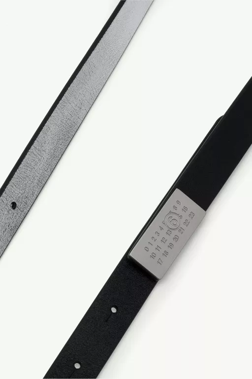 Ceinture fine en cuir &agrave; boucle Numeric - Ceintures