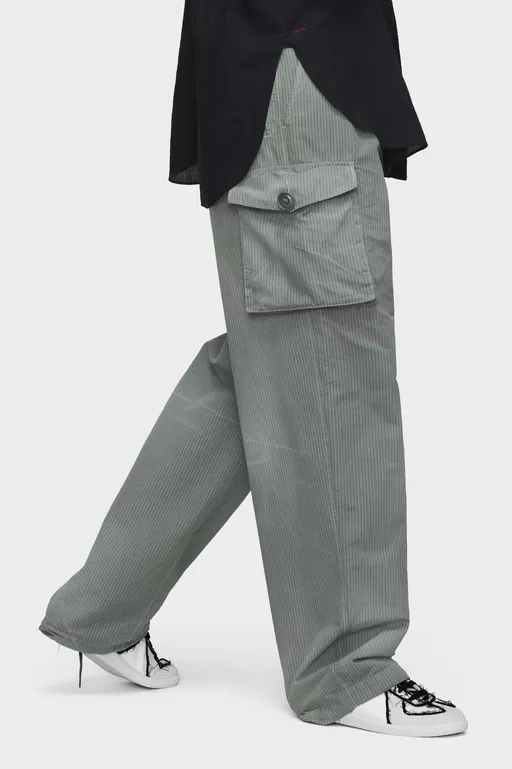 Cotton-blend cargo trousers - Pants